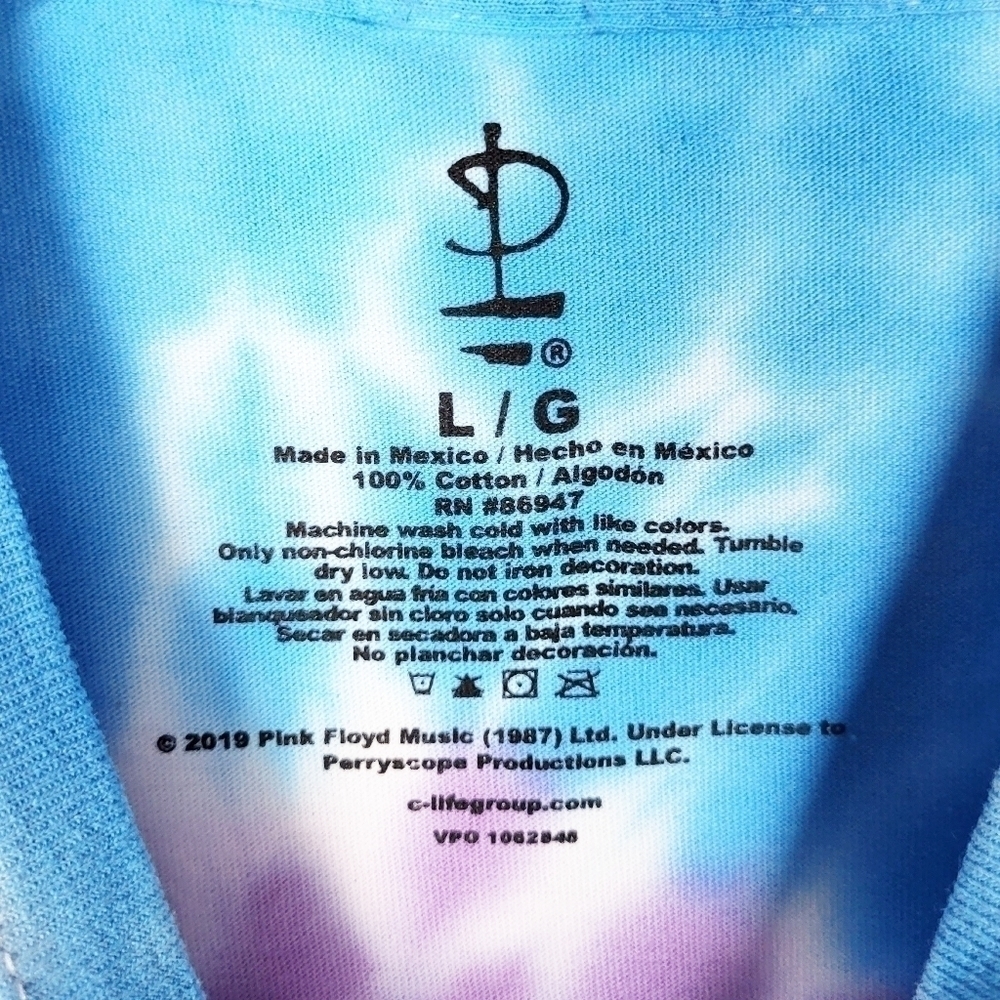 PINK FLOYD tie dye cropped band tee rainbow - Picture 3 of 3